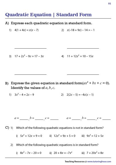 43 quadratic equation worksheet and answers - Worksheet Database