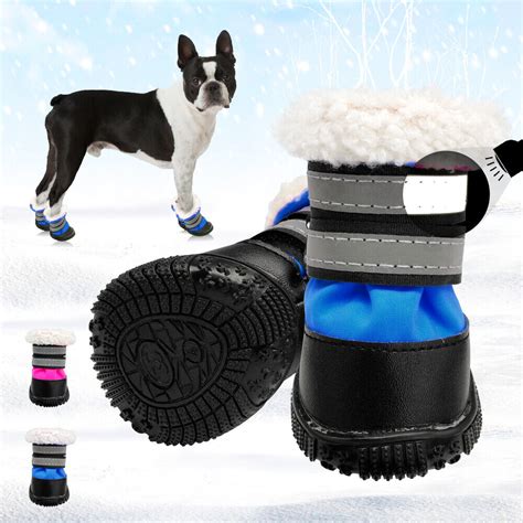 Waterproof Dog Winter Shoes Reflective Non-Slip Snow Boots Pet Dogs Paw Protect | eBay