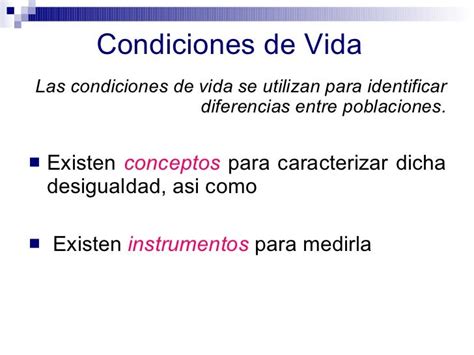 Condiciones De Vida