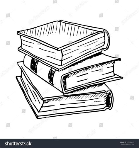 Hand Drawn Stack of Books. Vector illustrationStack#Drawn#Hand#illustration | How to draw hands ...