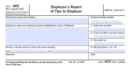 Irs Form 4070a Printable - Printable Forms Free Online