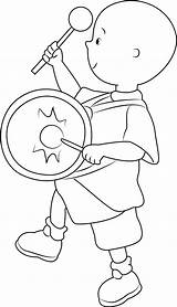 Caillou Beating Drum sketch template