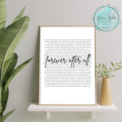 Forever After All Luke Combs Song Poster Song Lyrics Wall | Etsy