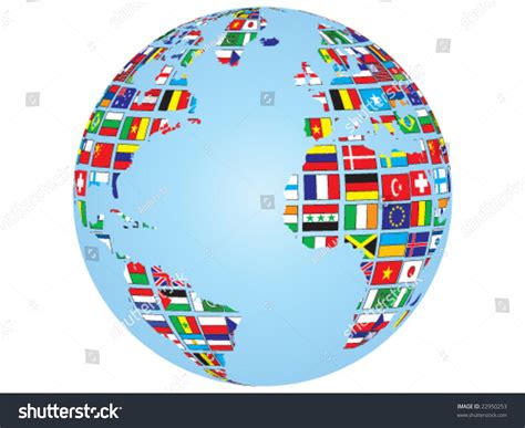 World Globe Flags On Stock Vector 22950253 - Shutterstock