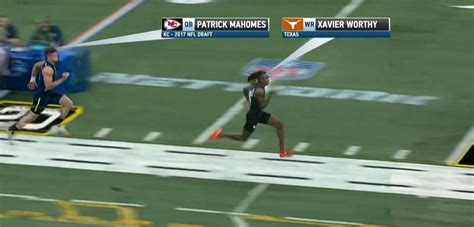 NFL roasts Chiefs' Patrick Mahomes with Texas WR Xavier Worthy 40-yard dash Simulcam