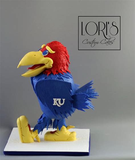 KU Jayhawk Mascot - Decorated Cake by Lori Mahoney - CakesDecor