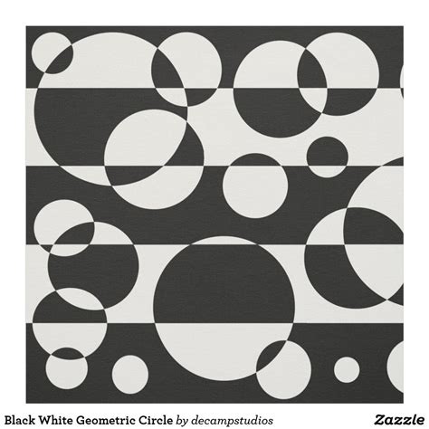 Black White Geometric Circle Fabric | Geometric art prints, Geometric circle, Circle art