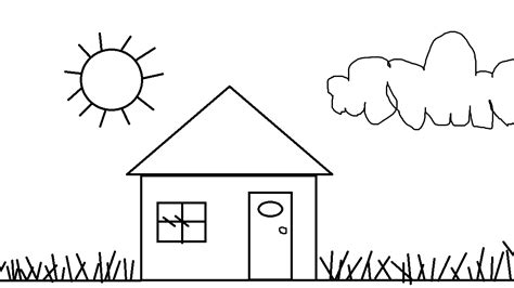 simple house coloring pages - Clip Art Library