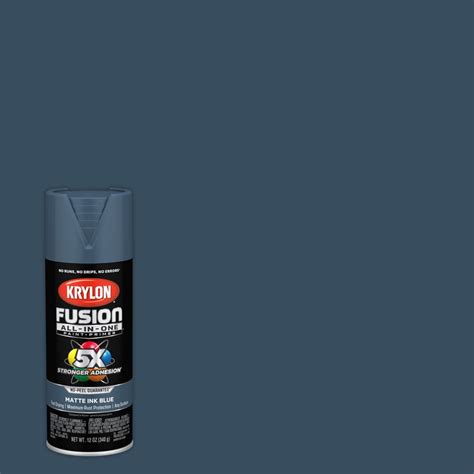 Krylon Fusion All-in-one General Purpose Matte Ink Blue Spray Paint (Actual Net Contents: 12-oz ...