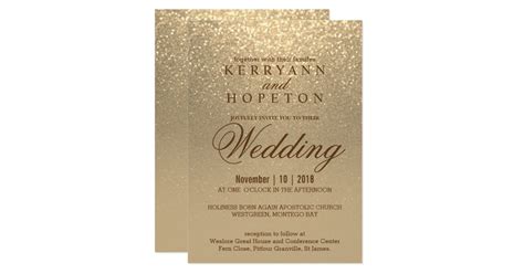 Gold Glitter Wedding Invitation | Zazzle.com