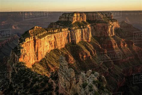 Sunset on Wotans Throne, Grand Canyon, Arizona, America, USA - Stock Photo - Dissolve