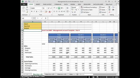 Excel Cast #007 - Management Accounts Template - Part 4 - YouTube