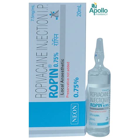 ROPIN 0.75% INJECTION 20ML Price, Uses, Side Effects, Composition - Apollo Pharmacy