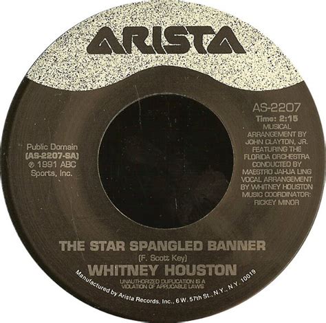 Whitney Houston - The Star Spangled Banner (1991, Vinyl) | Discogs
