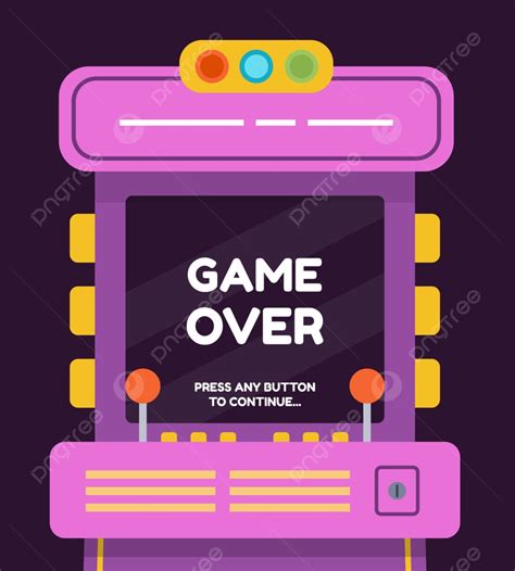 Cartoon Retro Arcade Machine With Game Over Screen Poster Template Download on Pngtree