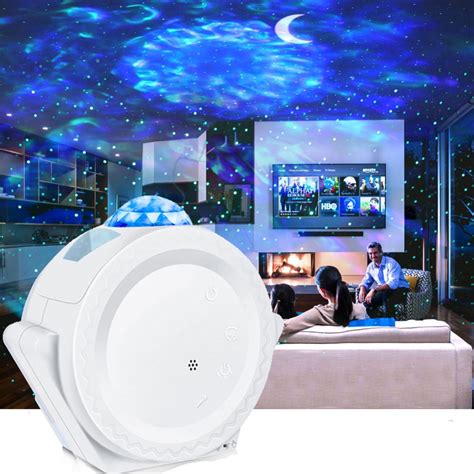 YLHHOME LED Night Light Galaxy Projector Ocean Waving Starry Projector 6 Color Nebula Cloud ...