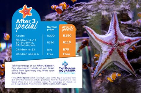 Two Oceans Aquarium offers discounted rates after 3pm