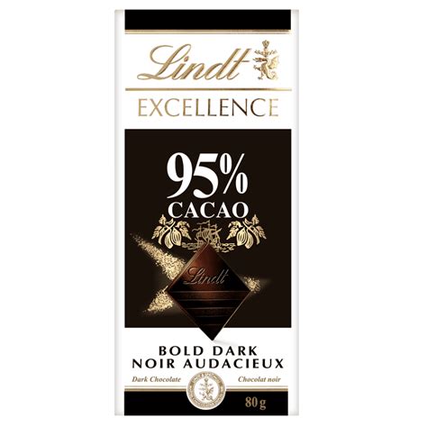 Lindt EXCELLENCE 95% Cacao Dark Chocolate Bar, 80g