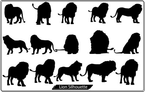 Lion vector Silhouette Bundle Set 17114318 Vector Art at Vecteezy