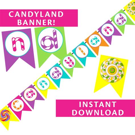 PRINTABLE Candyland Banner, Candyland DIY Banner, Easy & Instant ...