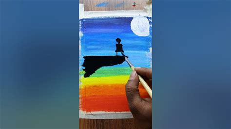 Easy Sad Girl Drawing l 1Drawing with Oil Pastel Easy to Draw Colourfull scenery #Shorts # ...