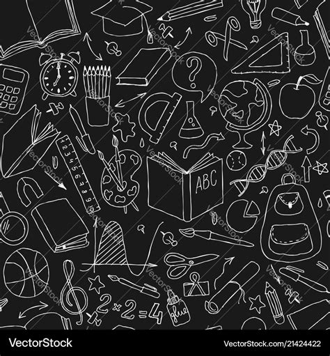 Back to school black and white doodle hand draw Vector Image