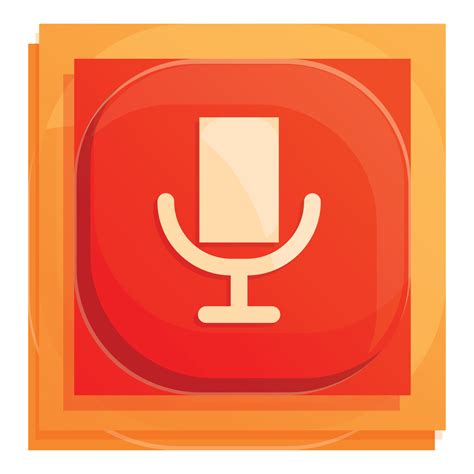 Microphone button interface icon, cartoon style 14339917 Vector Art at Vecteezy