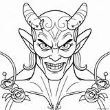 Demon Coloring Page For Adults 39863 31516 sketch template
