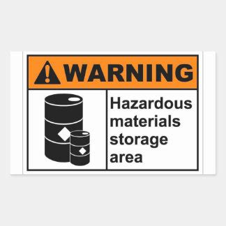 Hazardous Materials Storage Area Rectangle Stickers