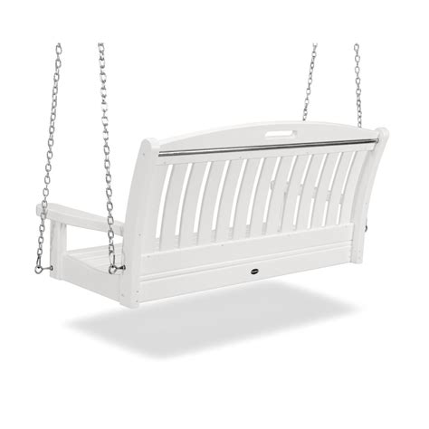 POLYWOOD Nautical Recycled Plastic Wood 48-Inch Patio Swing - White : Ultimate Patio