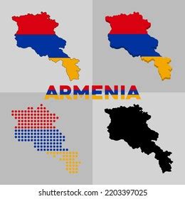 Vector Map Armenia Borders Flag Country Stock Vector (Royalty Free ...