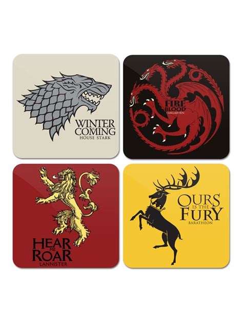 House Sigil Set | Game of Thrones Coaster | Redwolf