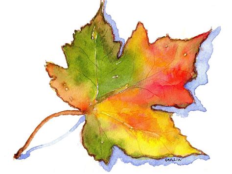 Maple Leaf Turning Painting by Carlin Blahnik