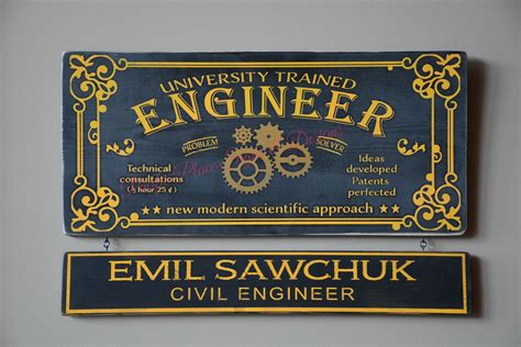 Custom Engineer sign (can be customized) 11 x 24 & 3 1/2 x 24 | Sign ...