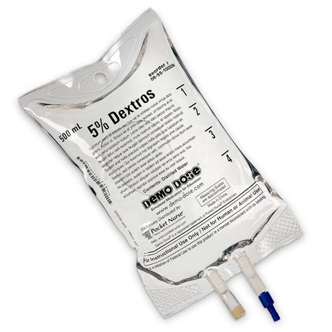 Demo Dose® Simulated IV Fluid - 5% Dextrose - 500 ml – Nasco Healthcare