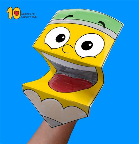 Pencil Paper Hand Puppet Template – 10 Minutes of Quality Time