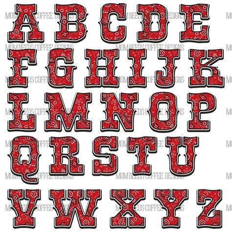 PNG Cowboy Font Letters and Numbers Bandana Letters Cowboy - Etsy in 2022 | Lettering fonts ...