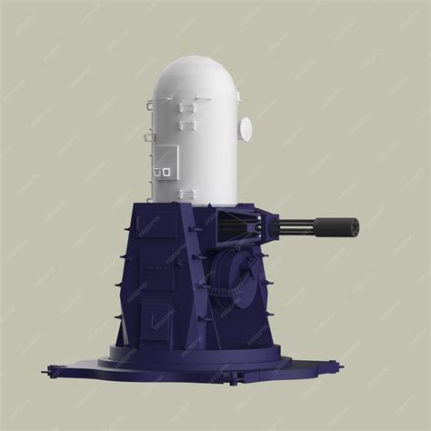 Premium Photo | Phalanx ciws military cannon gun turret navy illustration