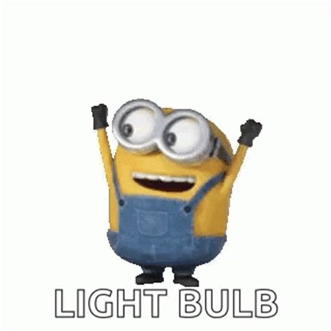 Minion Light Bulb Hooray Yehey GIF | GIFDB.com