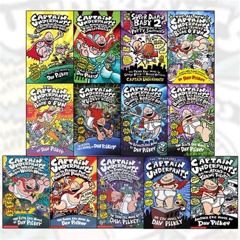 Captain Underpants Collection 13 Books Bundle By Dav Pilkey by Dav ...