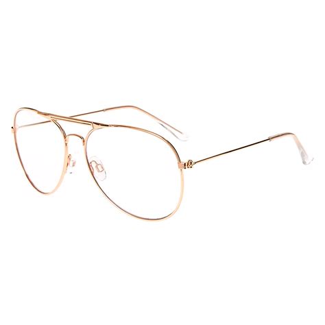 Rose Gold Metal Aviator Glasses | Claire's US