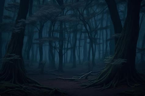 Premium Photo | Fantasy landscape and scenery idea Mystic dark forest Concept art Artwork and ...