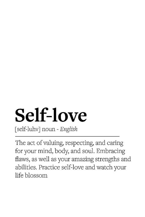 printable wall art quote for home office with the words self love Love ...