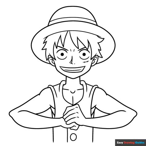 Monkey D Luffy from One Piece Coloring Page | Easy Drawing Guides