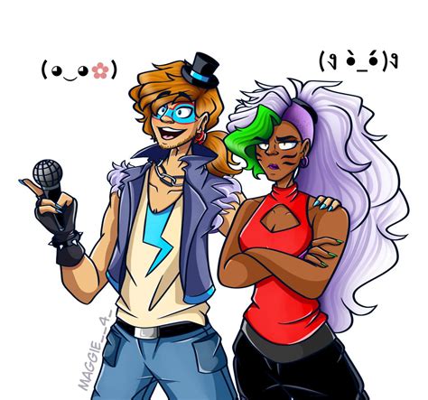 Glamrock Freddy and Roxanne wolf as humans : r/fivenightsatfreddys