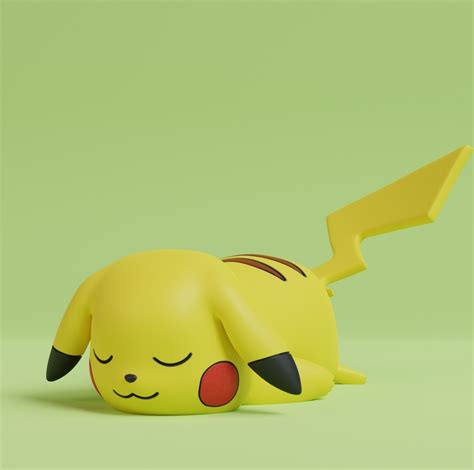 Free STL file Pokemon - Sleeping Pikachu 🐉・3D print design to download・Cults