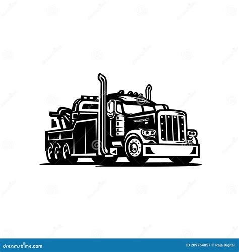 Tow Truck Silhouette Vector Isolated Image Stock Illustration - Illustration of problem, lift ...