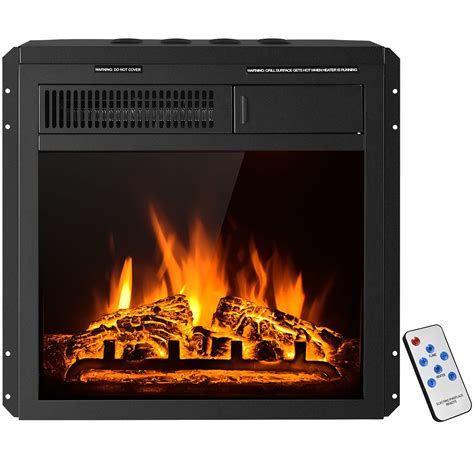 Costway 18'' Electric Fireplace Insert Freestanding & Recessed Heater ...