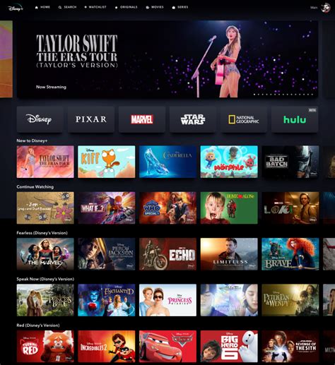 Taylor Swift Takes Over Disney+ Homepage for 'Eras Tour' Premiere