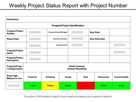 Effective Project Status Report Template